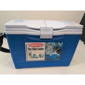 Rubbermaid The Slim Cooler 6" 13QT/12.5L Blue w/ Dual Open Lid Adjustable Strap